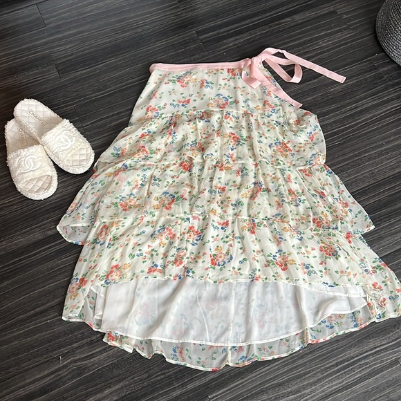 LoveShackFancy High Low Ruffle Tired Skirt - Picture 5 of 12